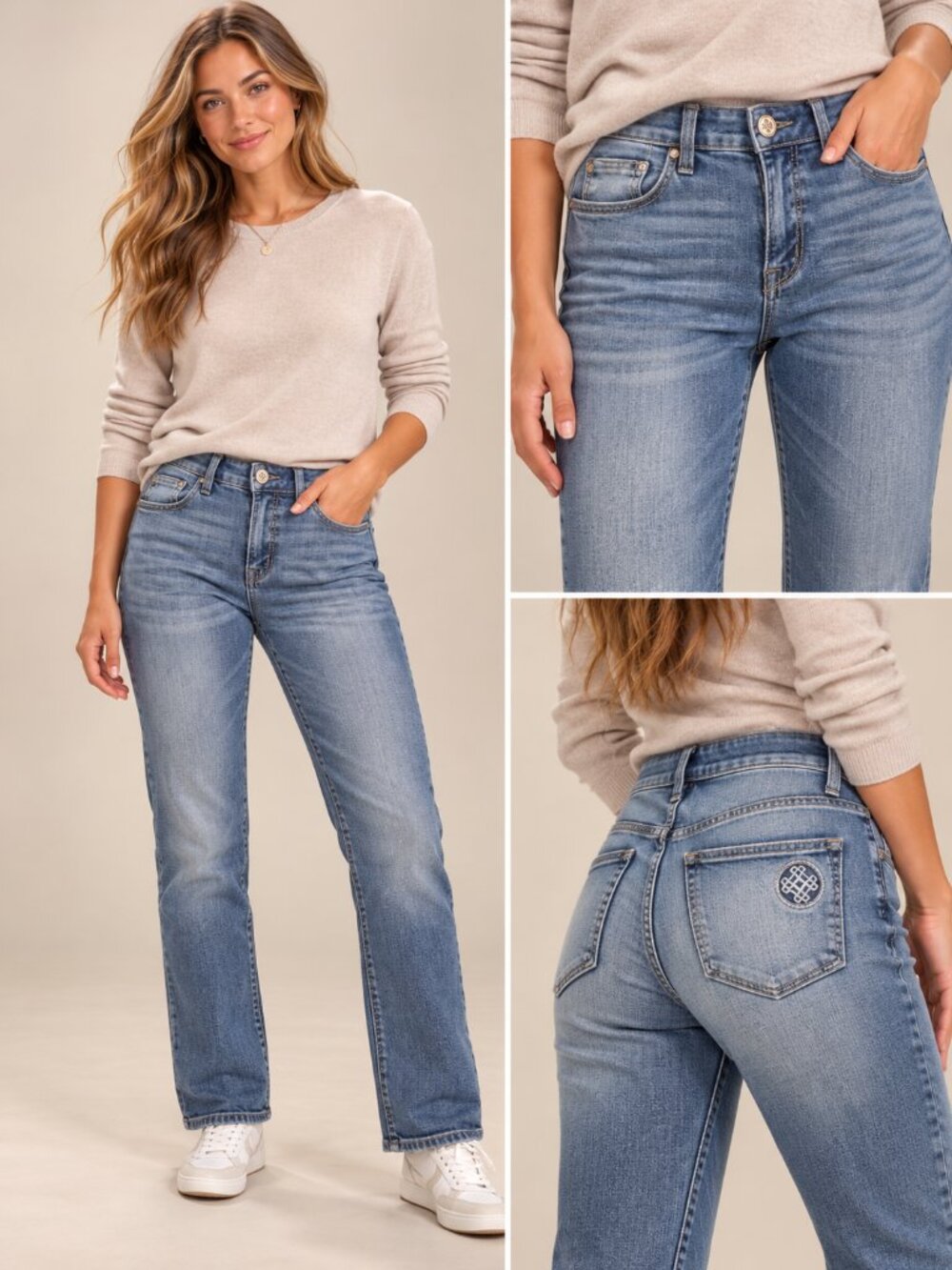 Laurie Felt Classic Boyfriend Jeans Medium Wash Stretch Women’s Size 0